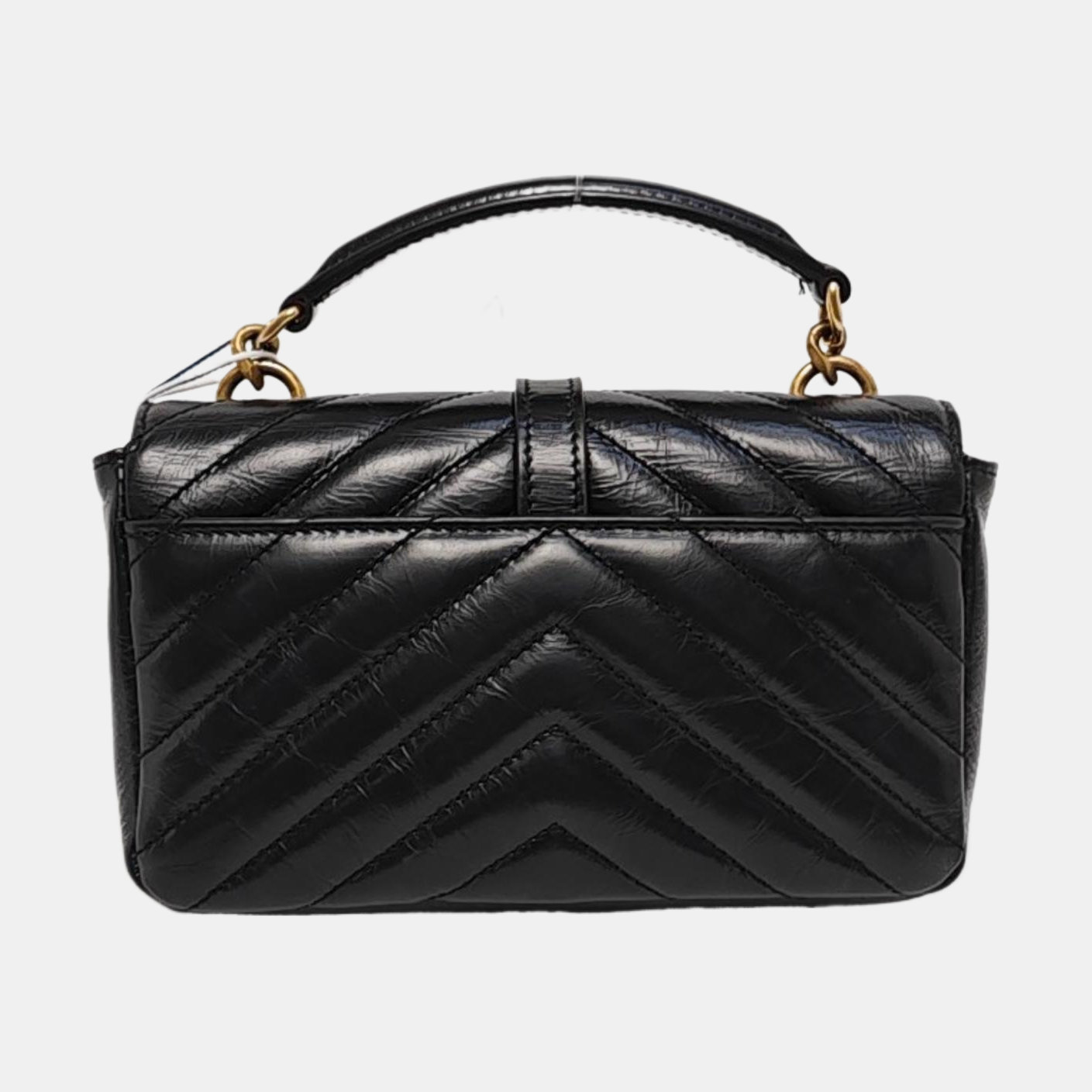 ENVELOPE Small Chevron Calfskin Black