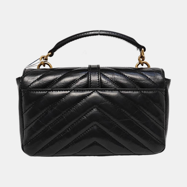 ENVELOPE Small Chevron Calfskin Black