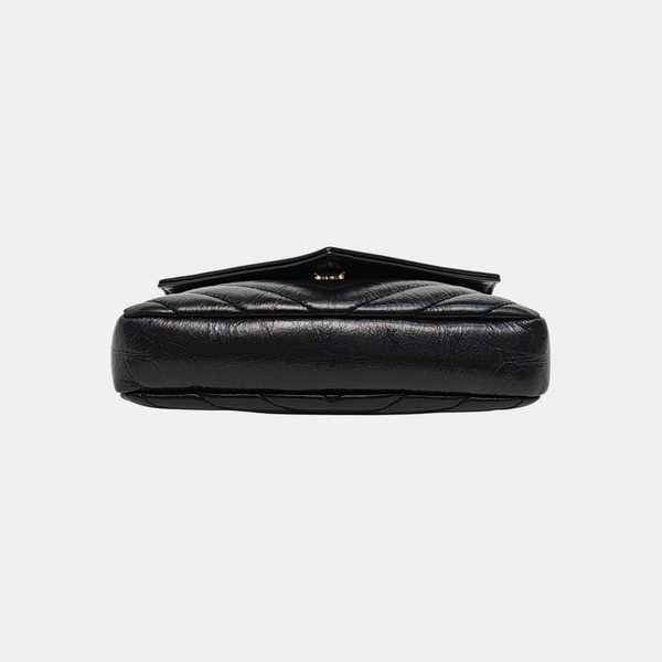ENVELOPE Small Chevron Calfskin Black