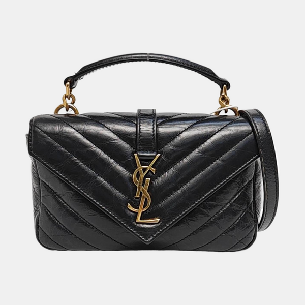 ENVELOPE Small Chevron Calfskin Black