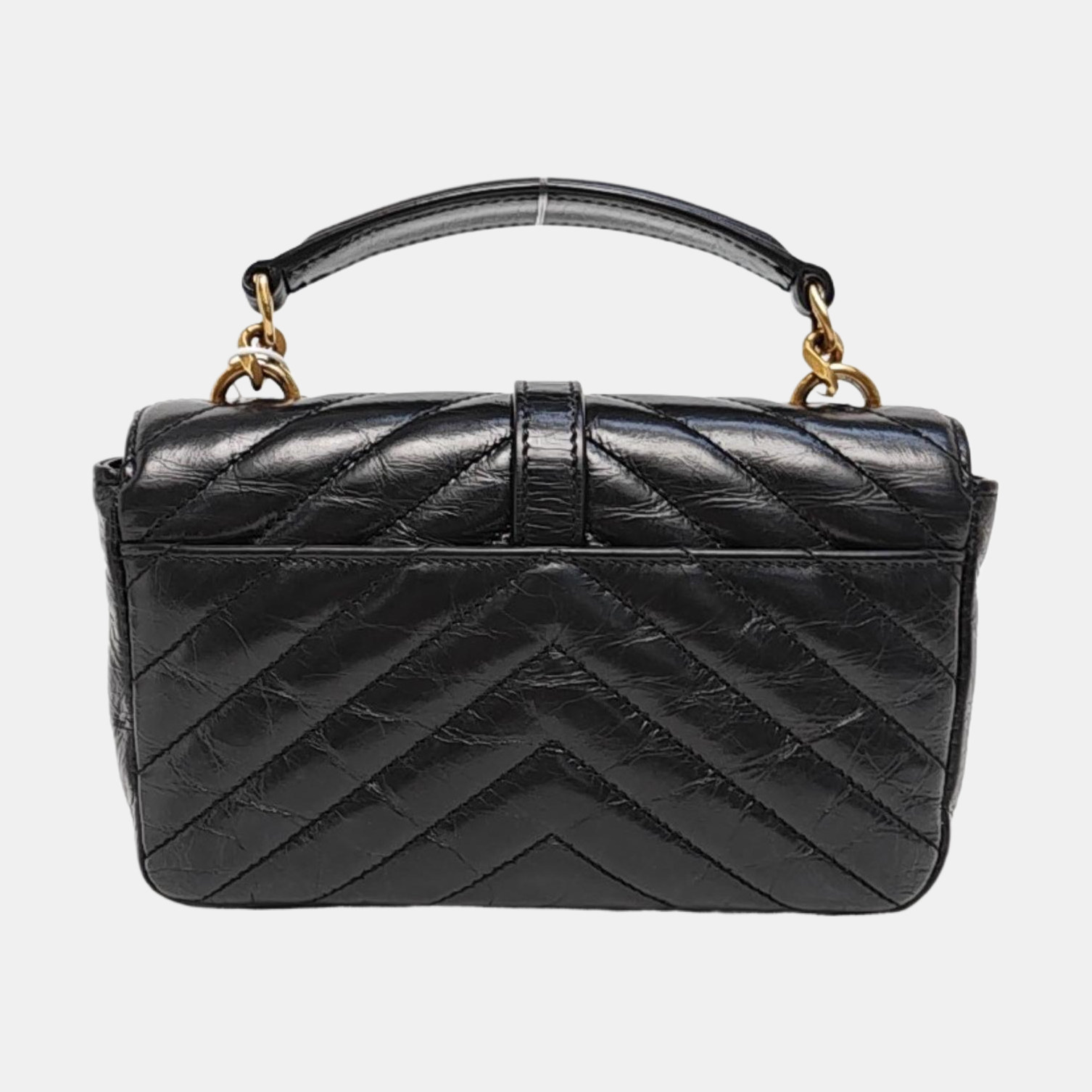 ENVELOPE Small Chevron Calfskin Black