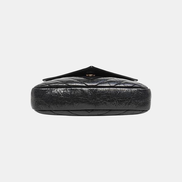 ENVELOPE Small Chevron Calfskin Black