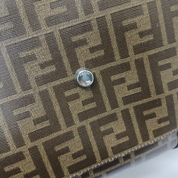 Coated Canvas Shoulder Bag Brown