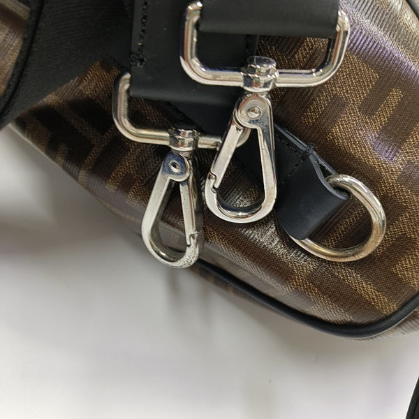 Coated Canvas Shoulder Bag Brown