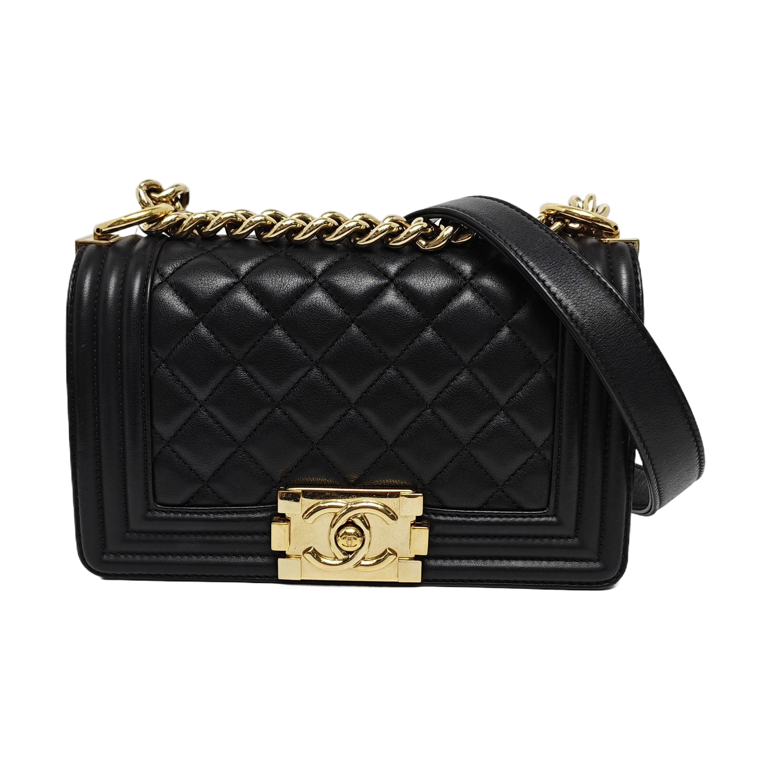 BOY CHANEL Small Quilted Calfskin Black