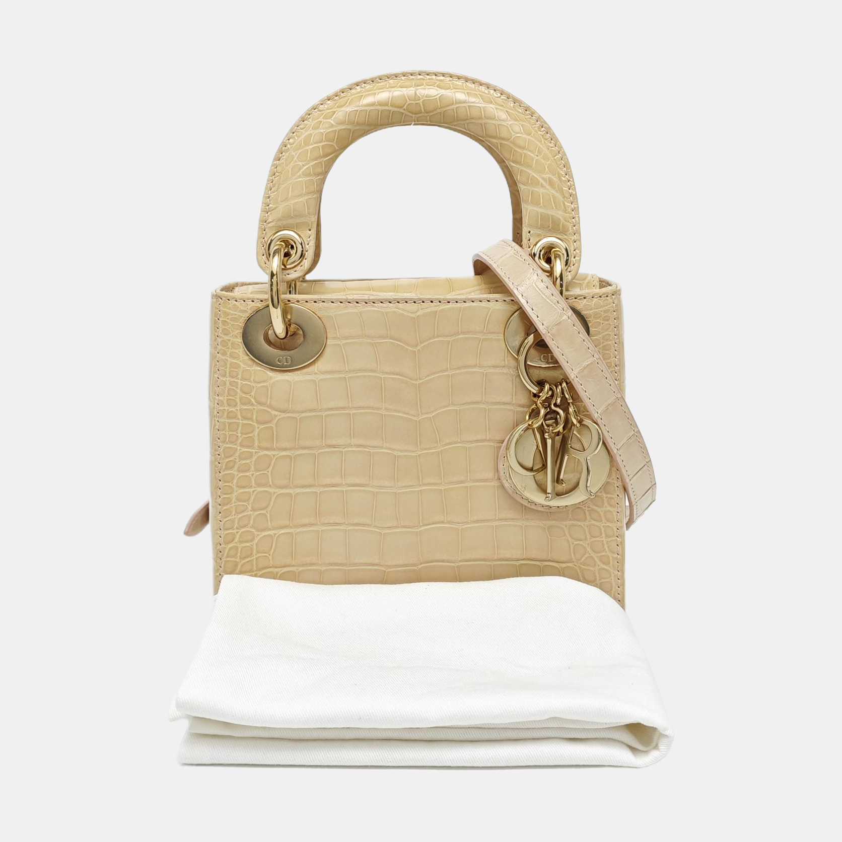 Lady Dior Mini Crocodile Beige