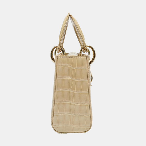 Lady Dior Mini Crocodile Beige