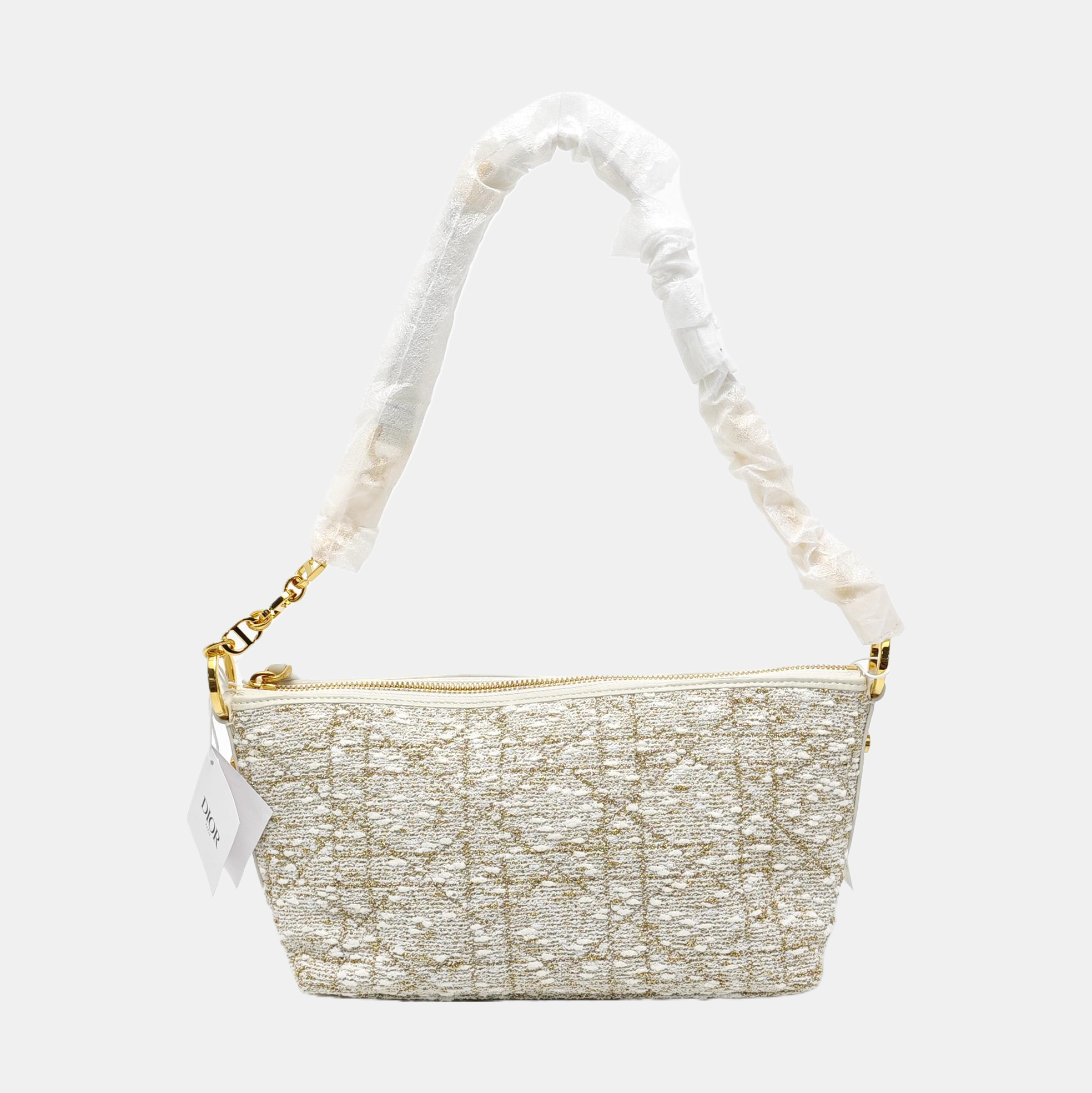 Diorstar Hobo Cannage Fabric White