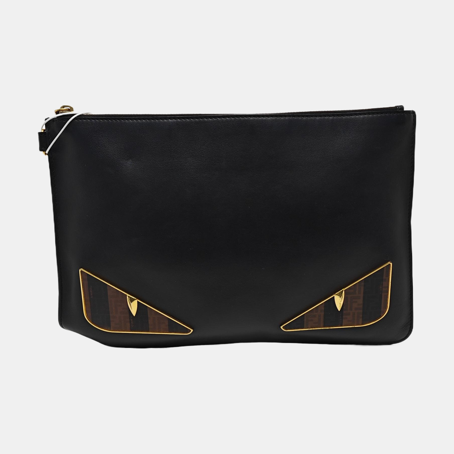 Monogram Calfskin Clutch Black