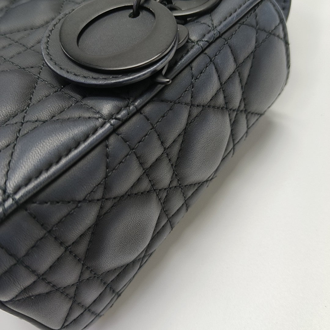 Lady Dior Mini Cannage Lambskin Black