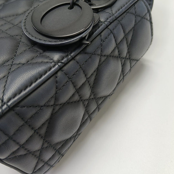 Lady Dior Mini Cannage Lambskin Black