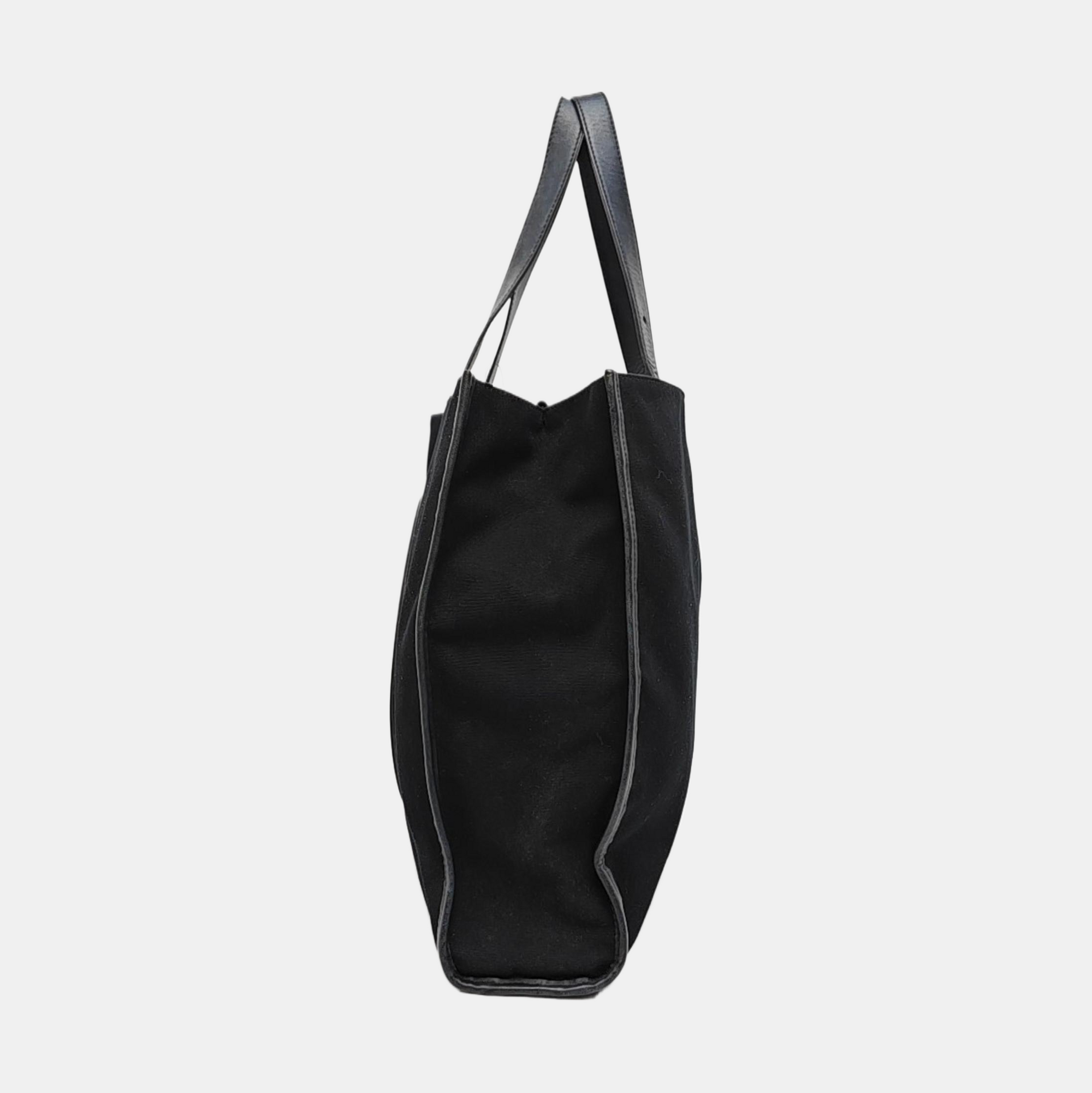 Canvas Top Handle Bag Black