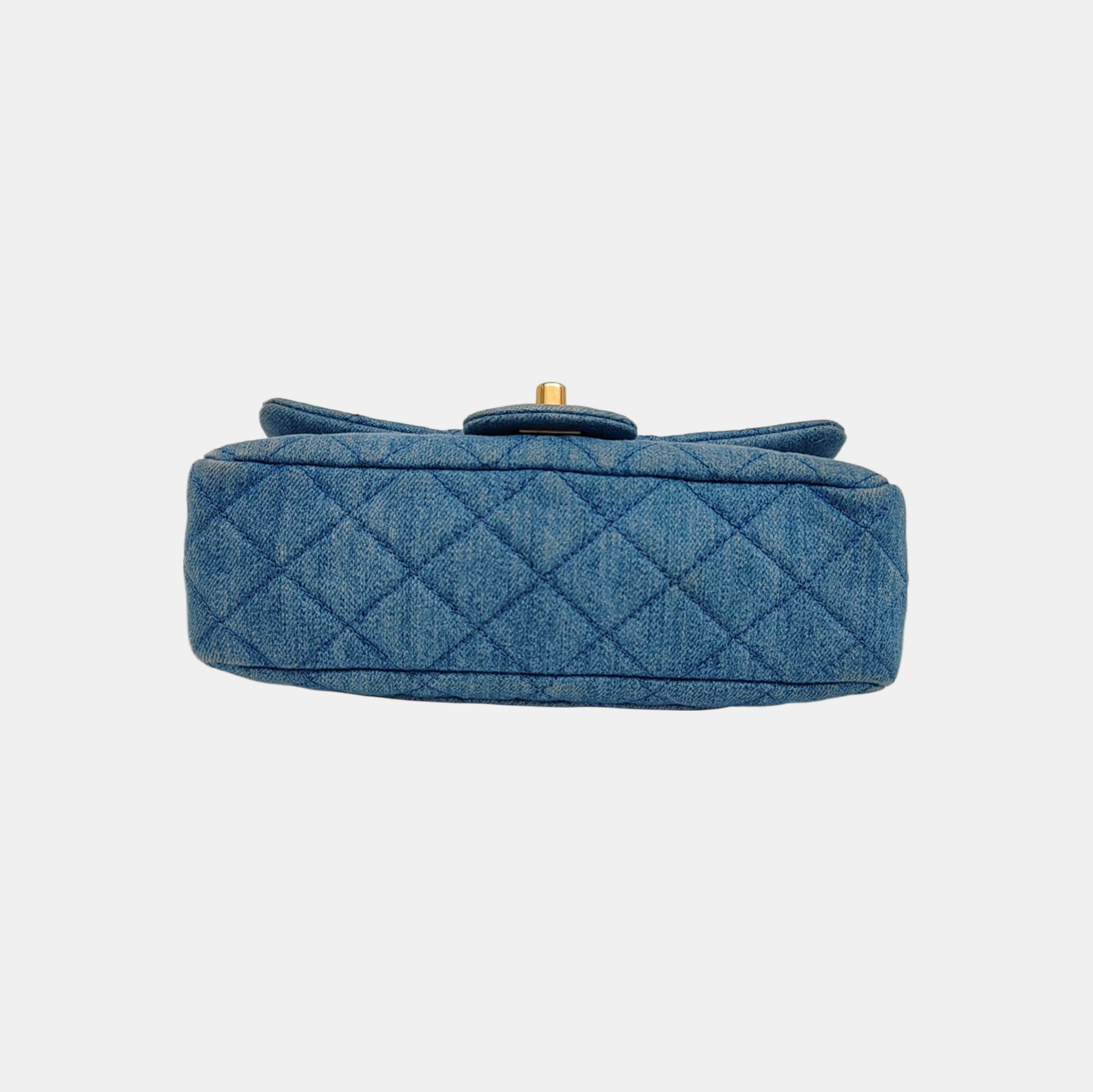 CLASSIC FLAP Mini Quilted Denim Blue