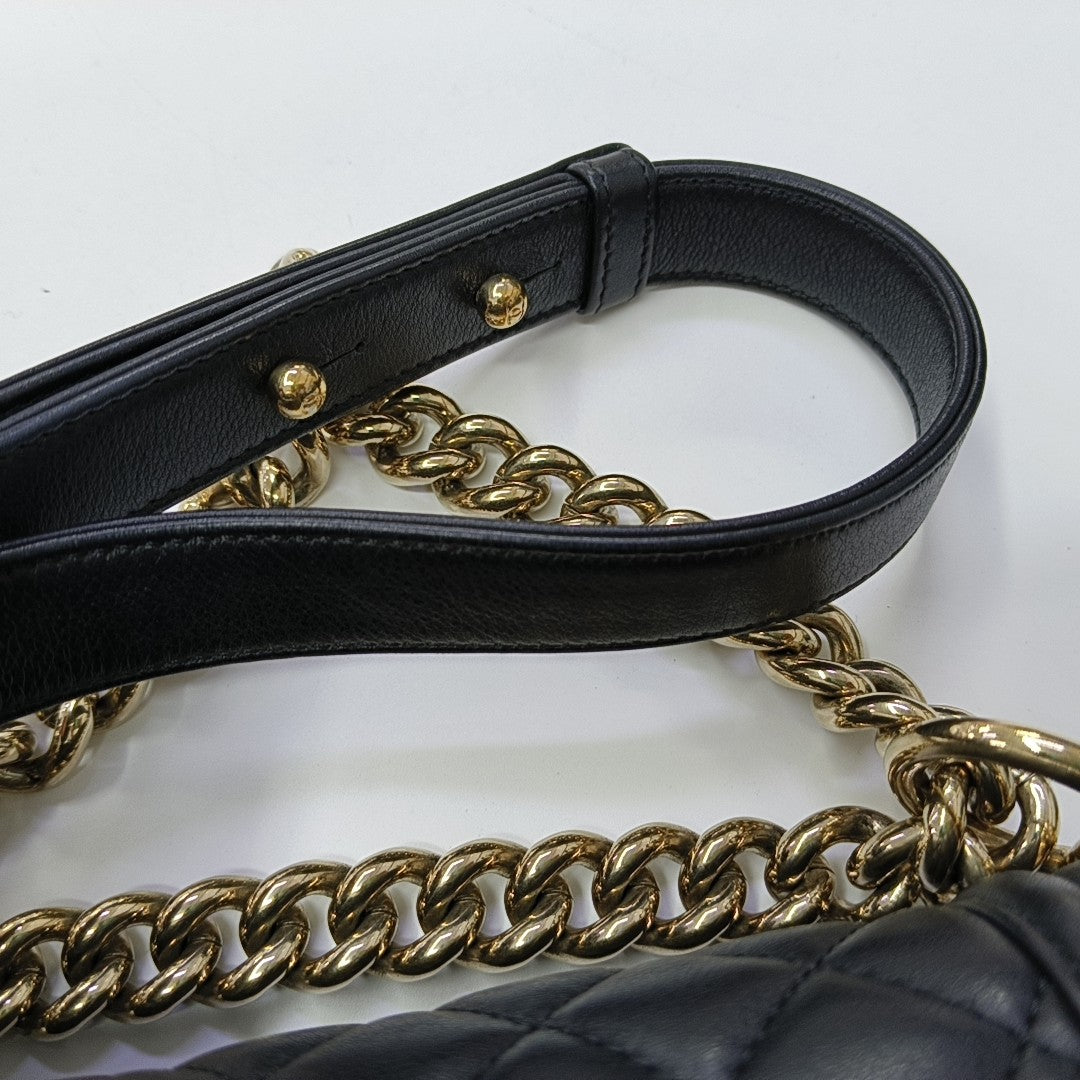 BOY CHANEL Small Quilted Calfskin Black