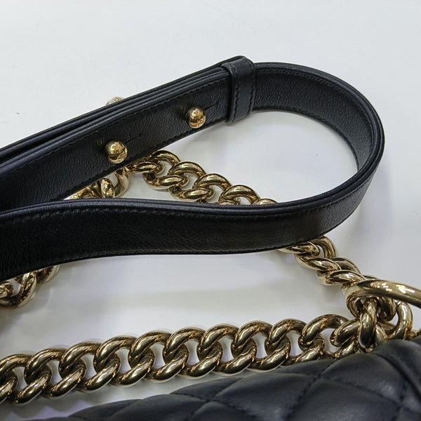 BOY CHANEL Small Quilted Calfskin Black