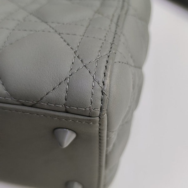 Lady Dior Medium Quilted Calfskin Gray