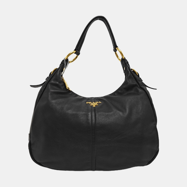 Calfskin Top Handle Bag Black
