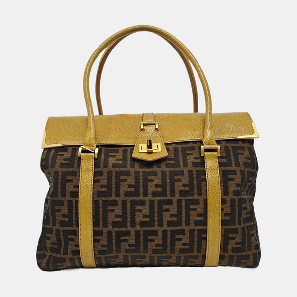 Canvas Top Handle Bag Brown