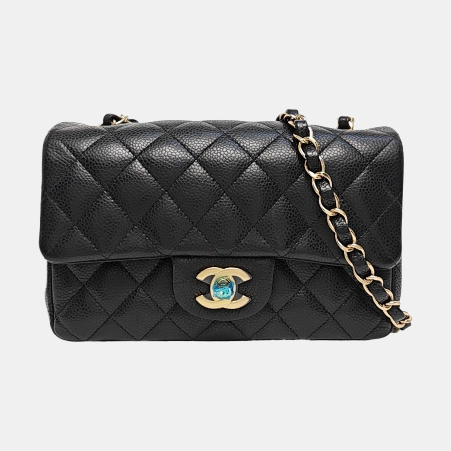 CLASSIC FLAP Mini Quilted Grained Calfskin Black