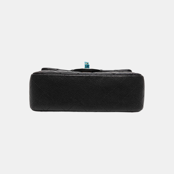 CLASSIC FLAP Mini Quilted Grained Calfskin Black