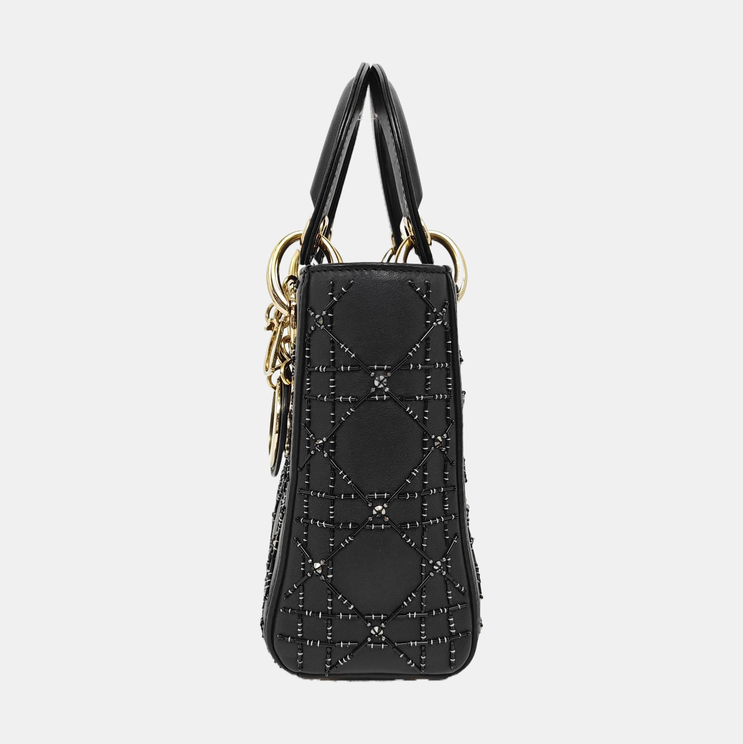 Lady Dior Mini Cannage Calfskin Black