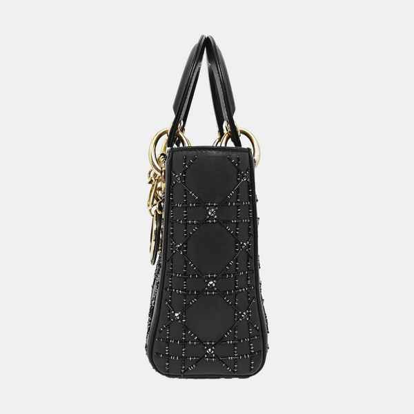 Lady Dior Mini Cannage Calfskin Black