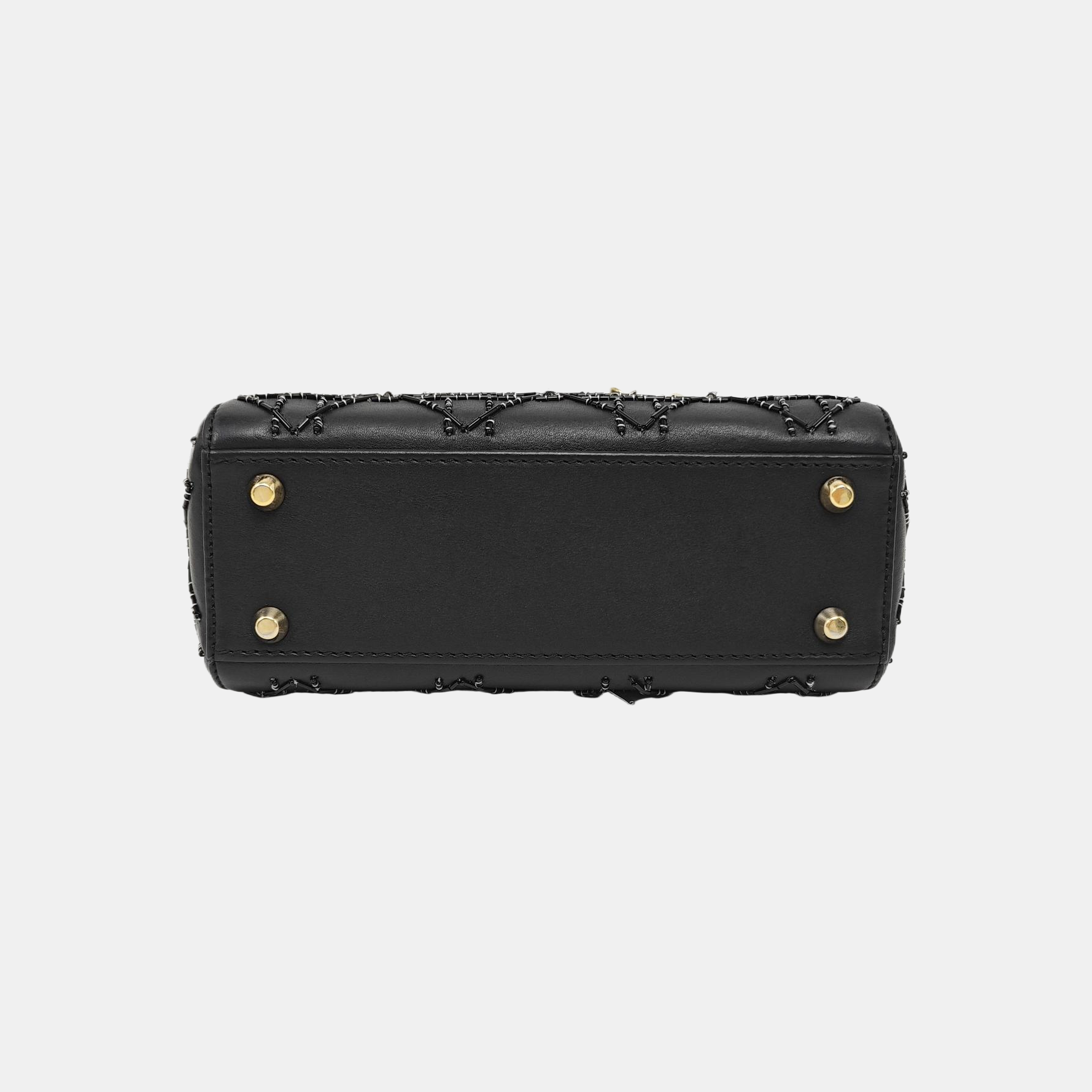 Lady Dior Mini Cannage Calfskin Black