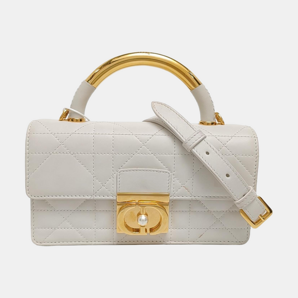 Miss Dior Mini Cannage Calfskin White