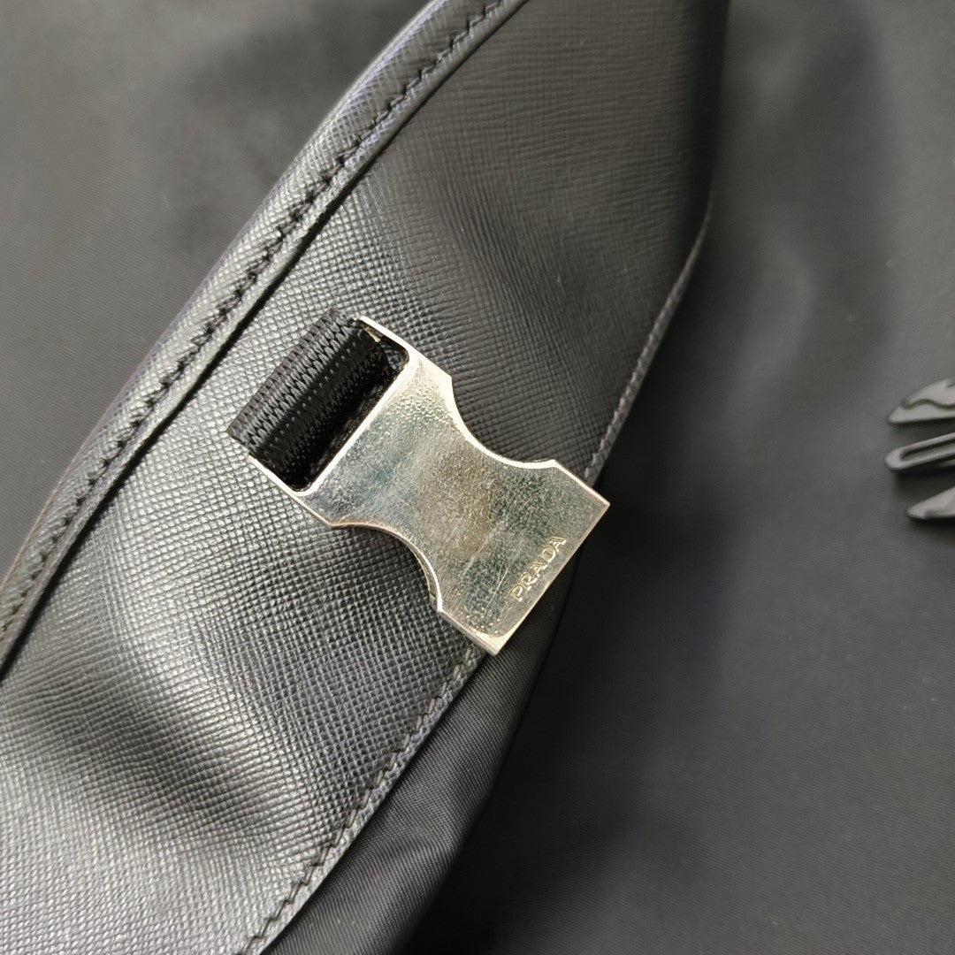 Nylon Shoulder Bag Black