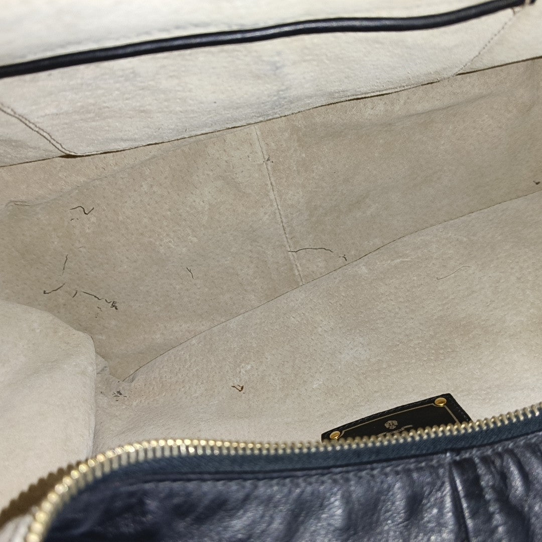 Calfskin Top Handle Bag Black