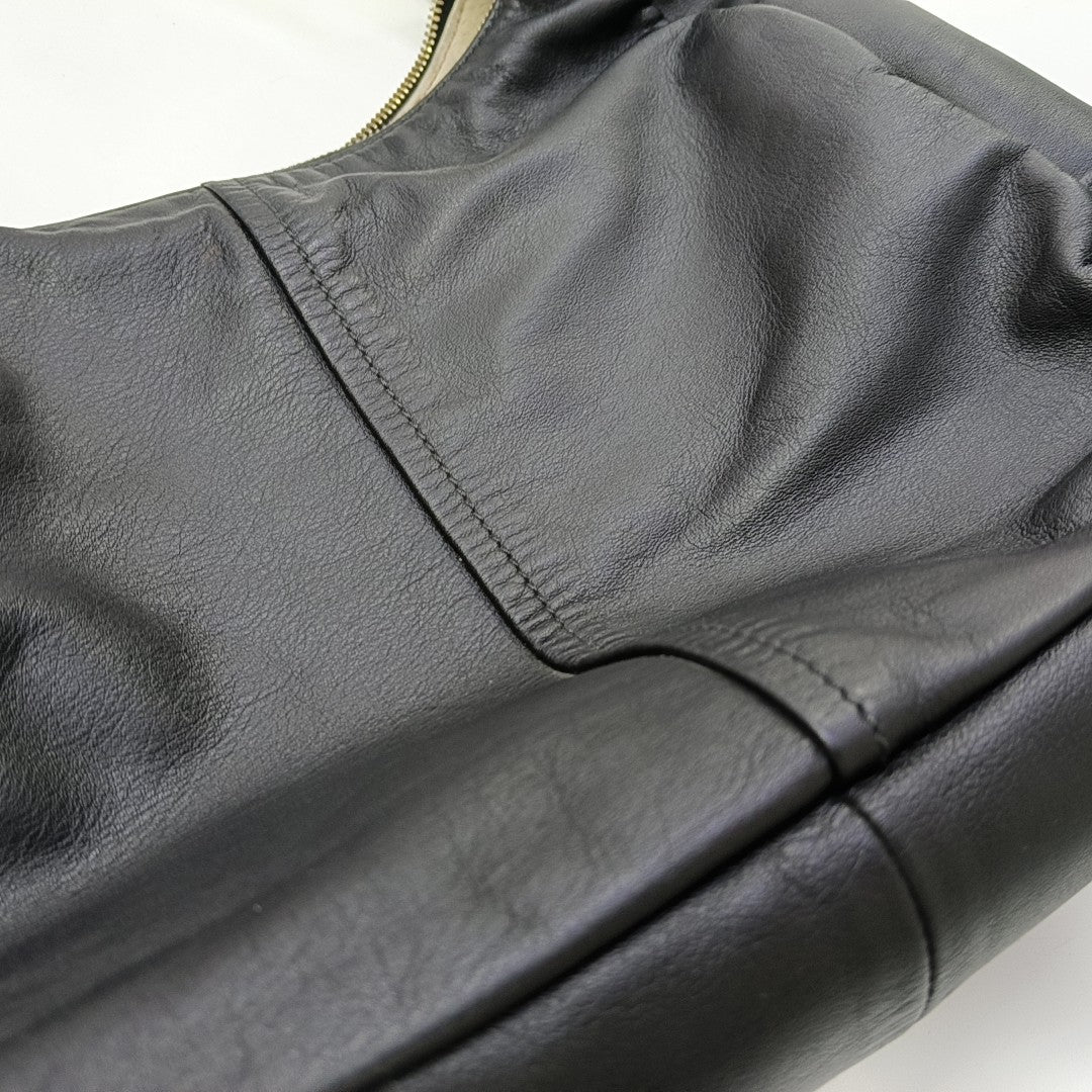 Calfskin Top Handle Bag Black