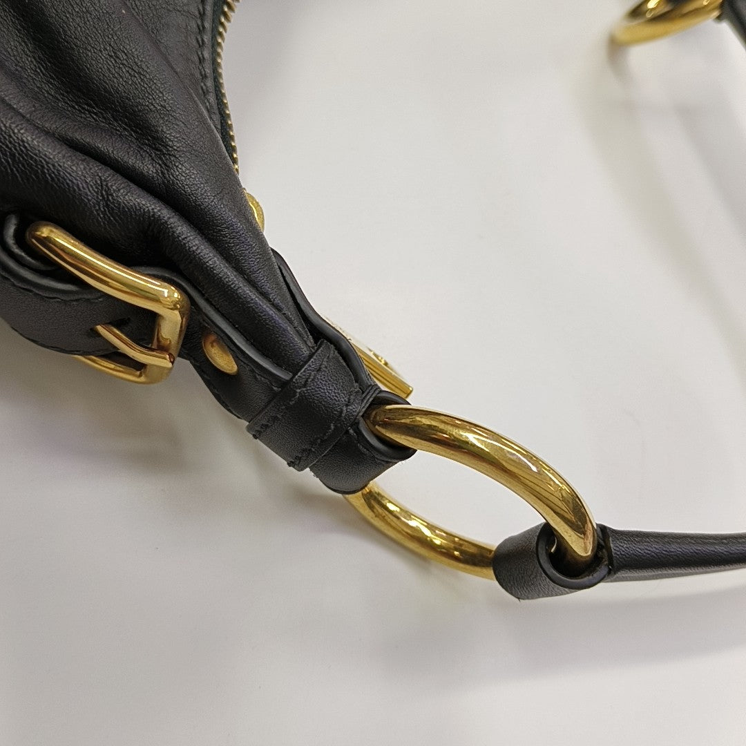 Calfskin Top Handle Bag Black