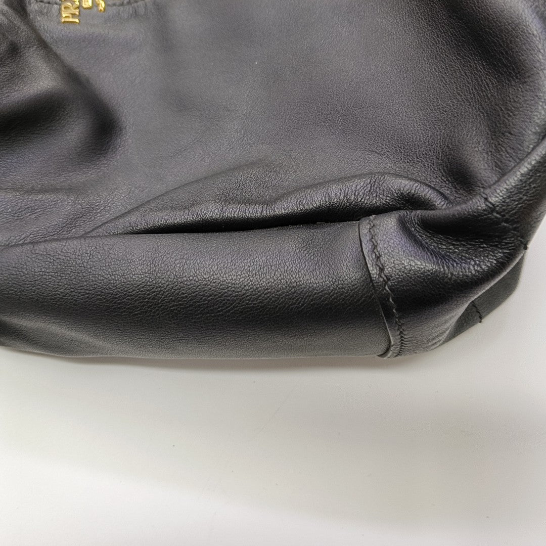 Calfskin Top Handle Bag Black