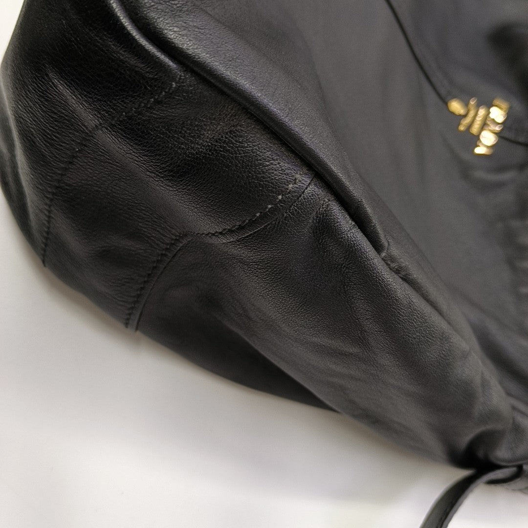 Calfskin Top Handle Bag Black