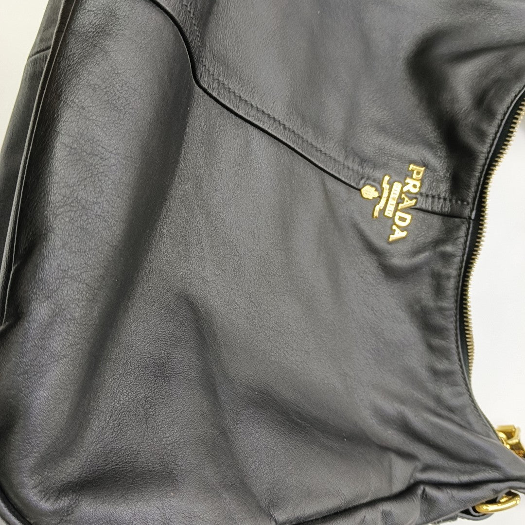 Calfskin Top Handle Bag Black