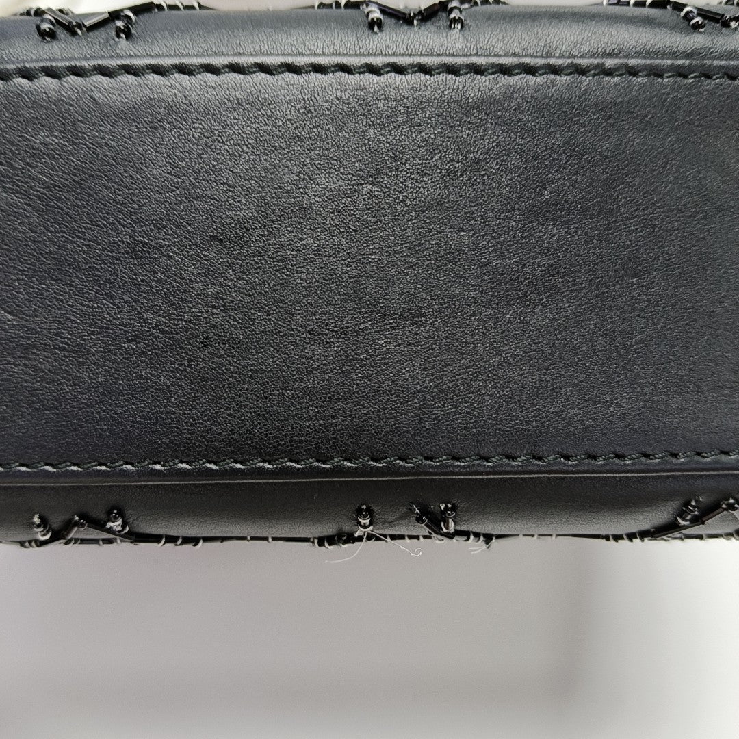 Lady Dior Mini Cannage Calfskin Black