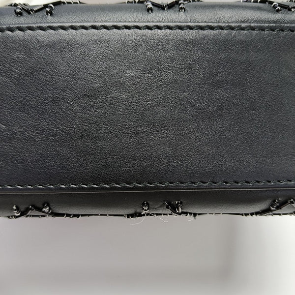 Lady Dior Mini Cannage Calfskin Black