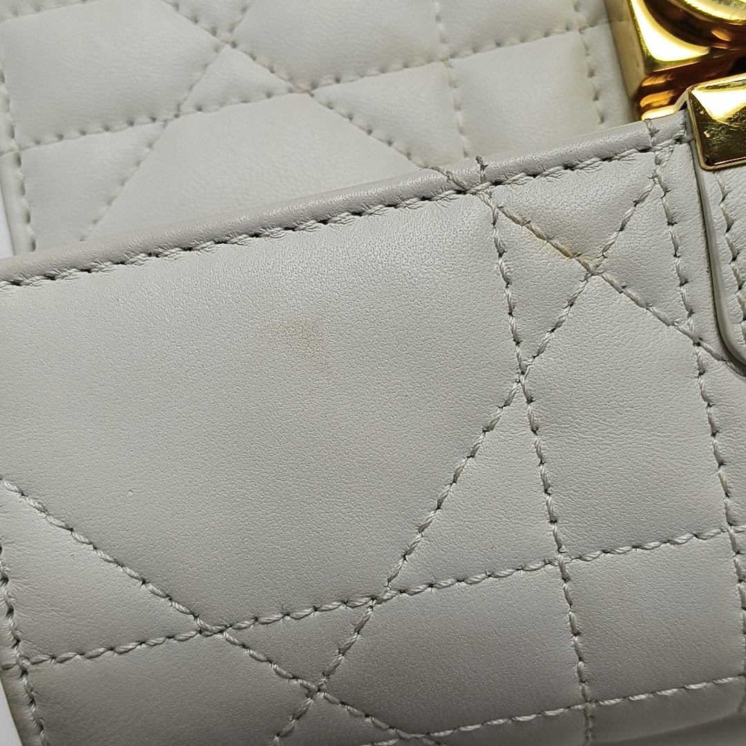 Miss Dior Mini Cannage Calfskin White