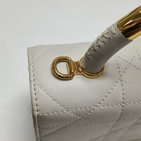 Miss Dior Mini Cannage Calfskin White