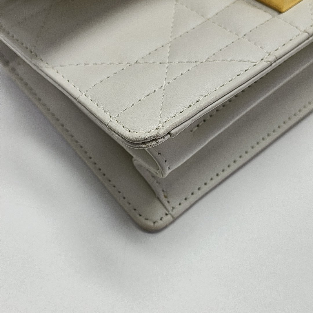 Miss Dior Mini Cannage Calfskin White