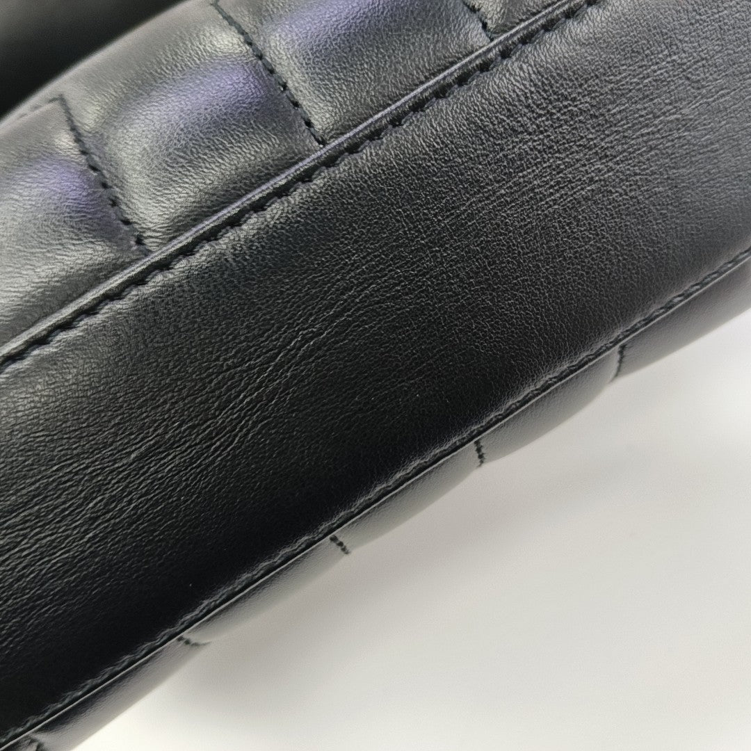 LOULOU Extra Small Chevron Calfskin Black