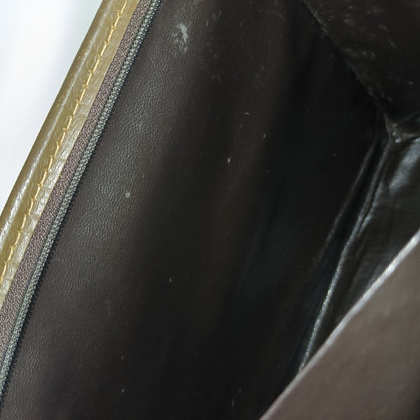 Coated Canvas Clutch Brown