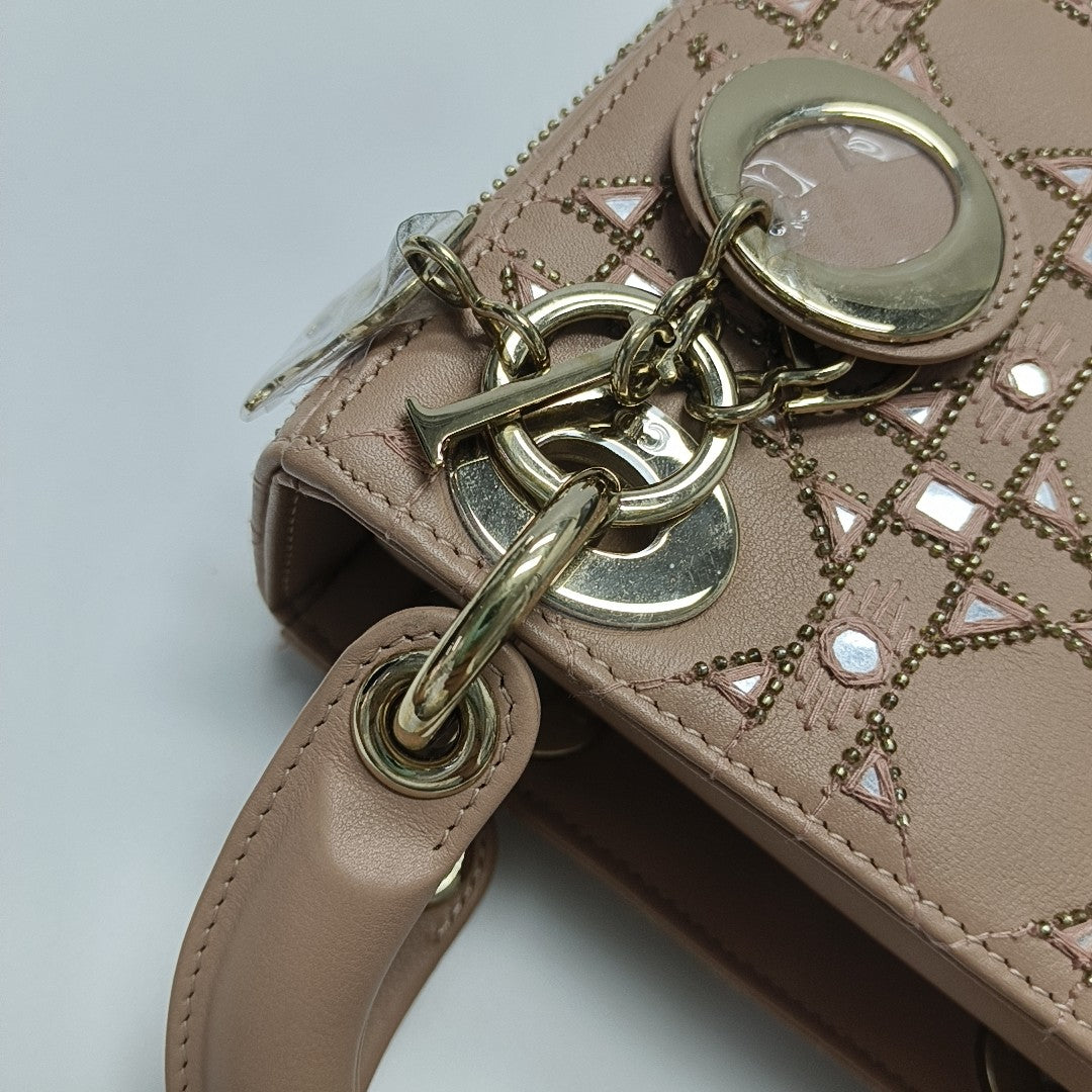 Lady Dior Mini Quilted Calfskin Pink