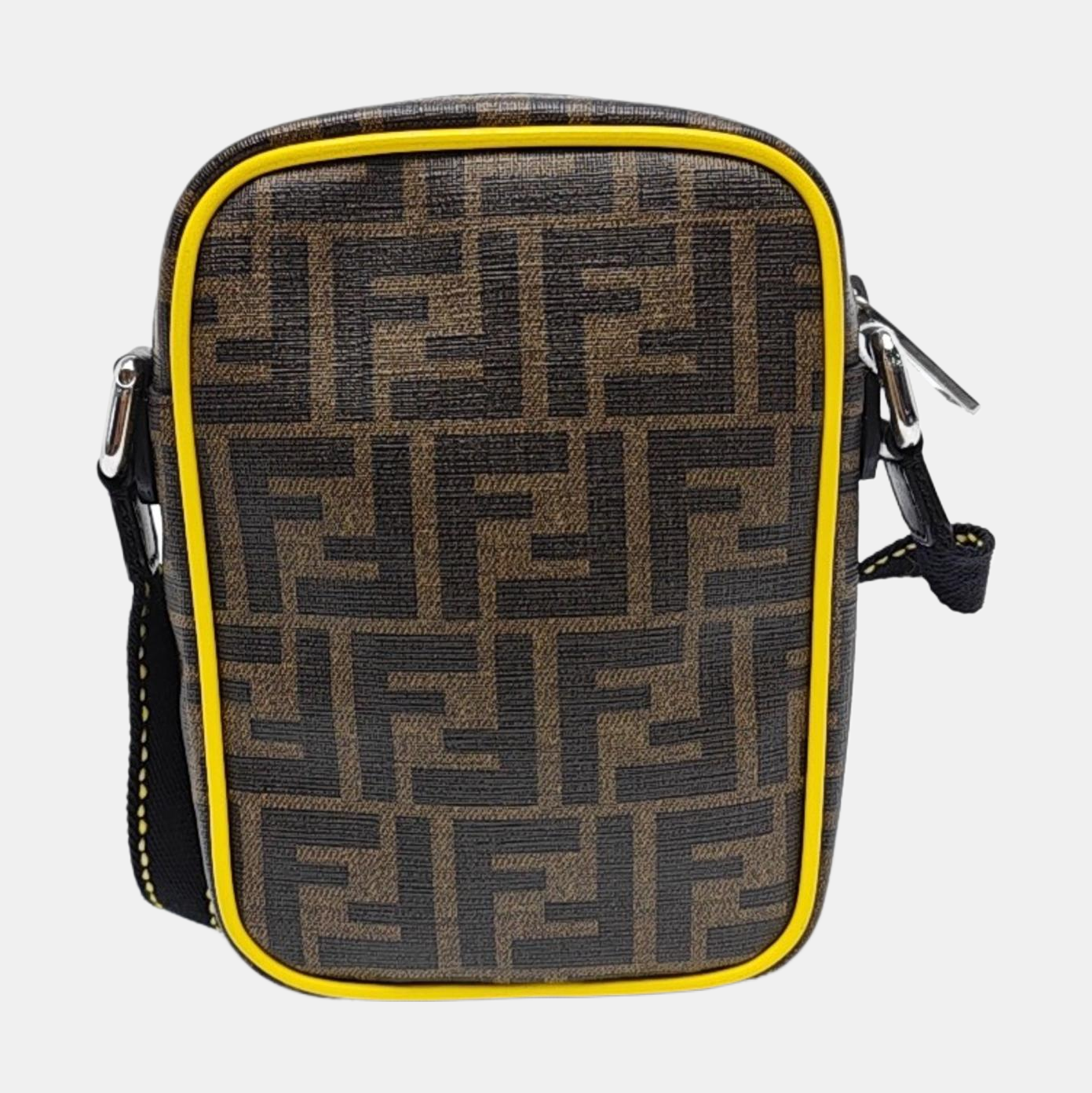 Coated Canvas Shoulder Bag Small Black