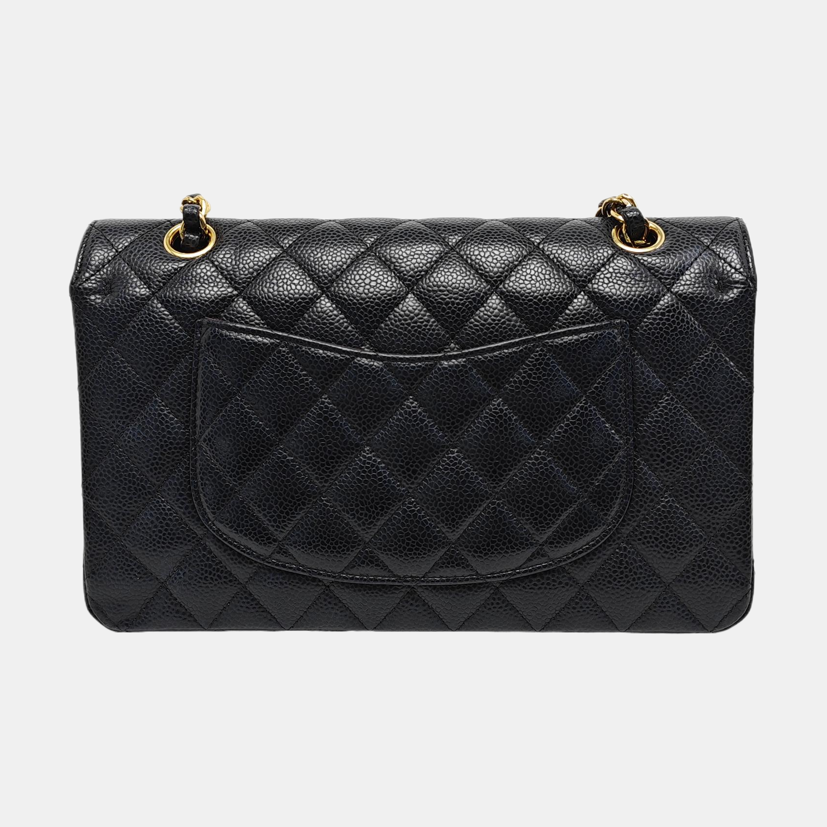 CLASSIC FLAP Medium Quilted Grained Calfskin Black