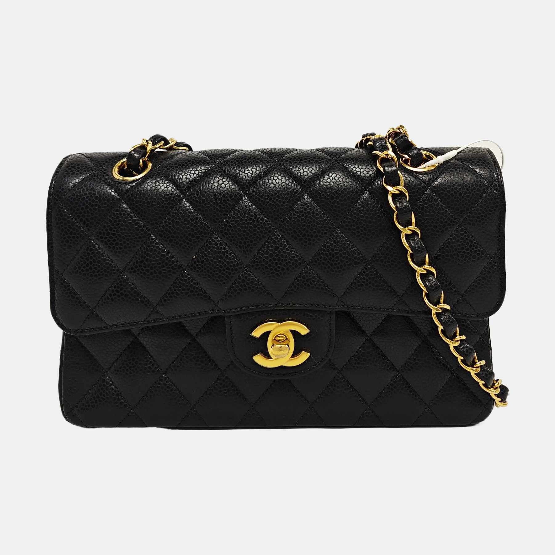 CLASSIC FLAP Small Quilted Grained Calfskin Black