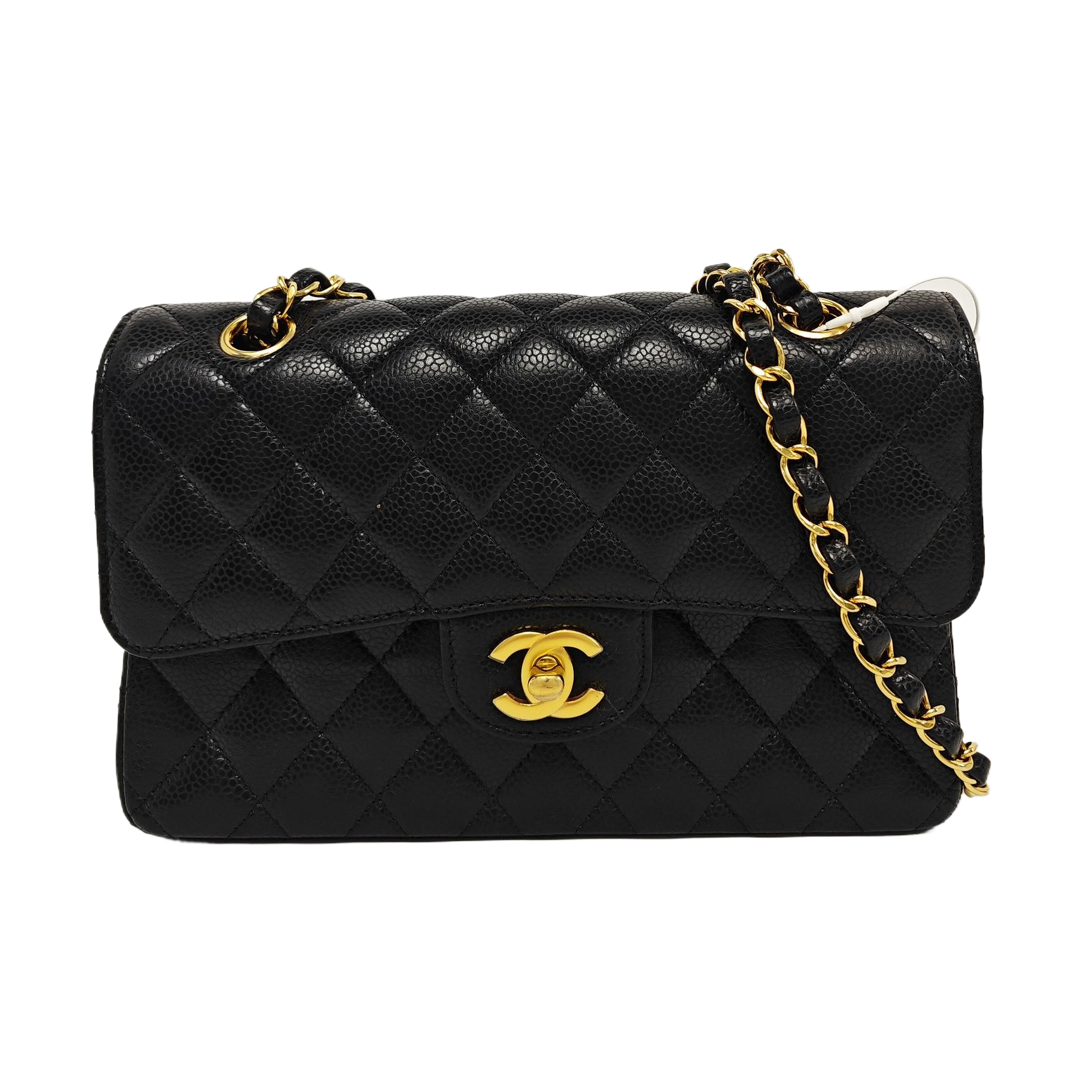 CLASSIC FLAP Small Quilted Grained Calfskin Black