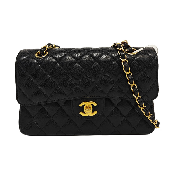 CLASSIC FLAP Small Quilted Grained Calfskin Black