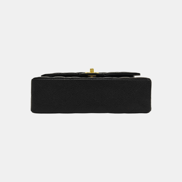 CLASSIC FLAP Small Quilted Grained Calfskin Black