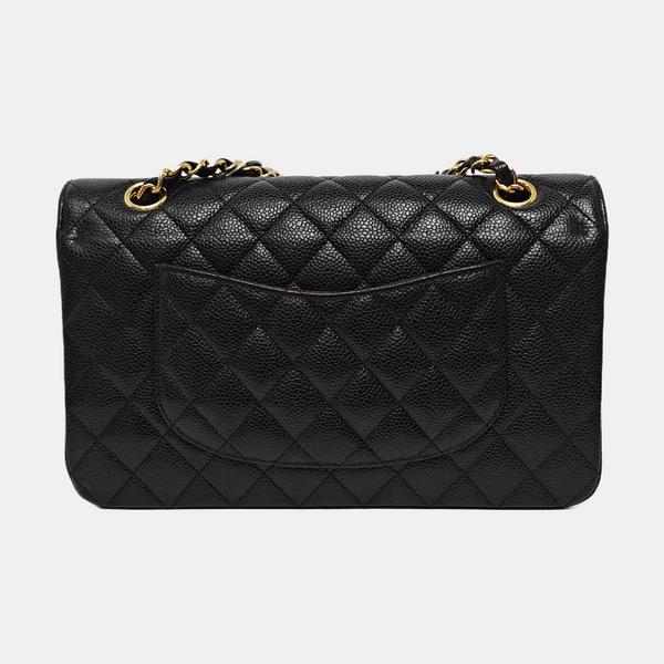 CLASSIC FLAP Medium Quilted Grained Calfskin Black